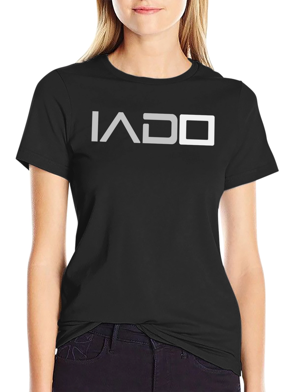 IADQ Black T-Shirt - Modern Graphic Tee