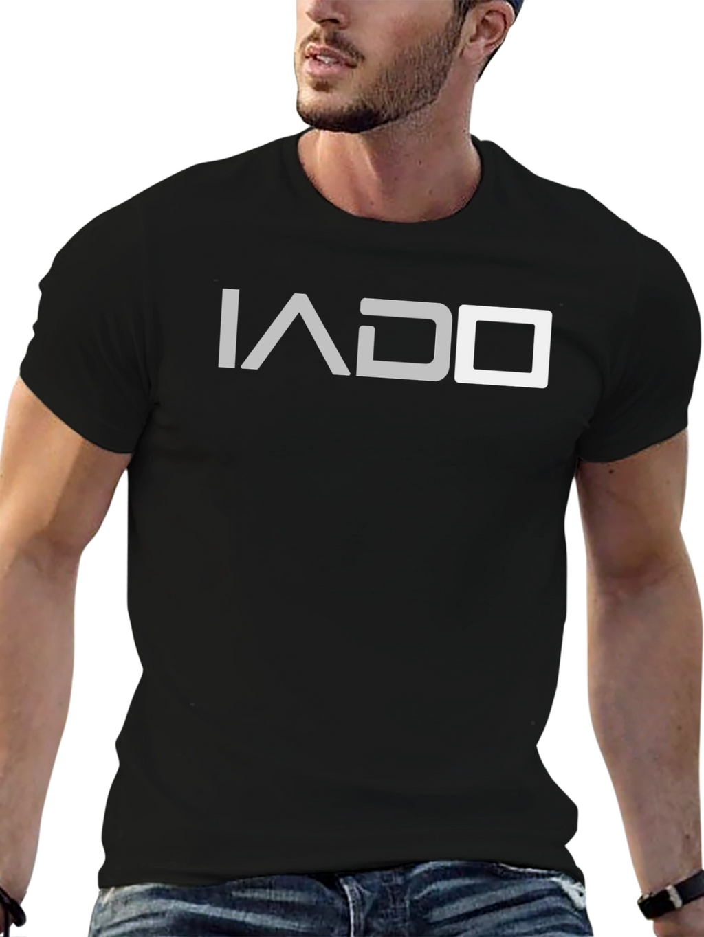 IADQ Black T-Shirt - Modern Graphic Tee