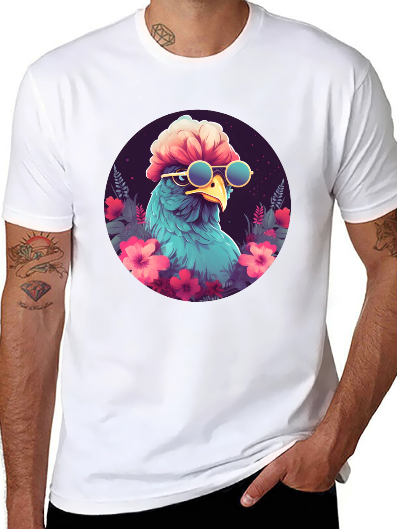 Cool Bird T-Shirt: Tropical Aviator Style
