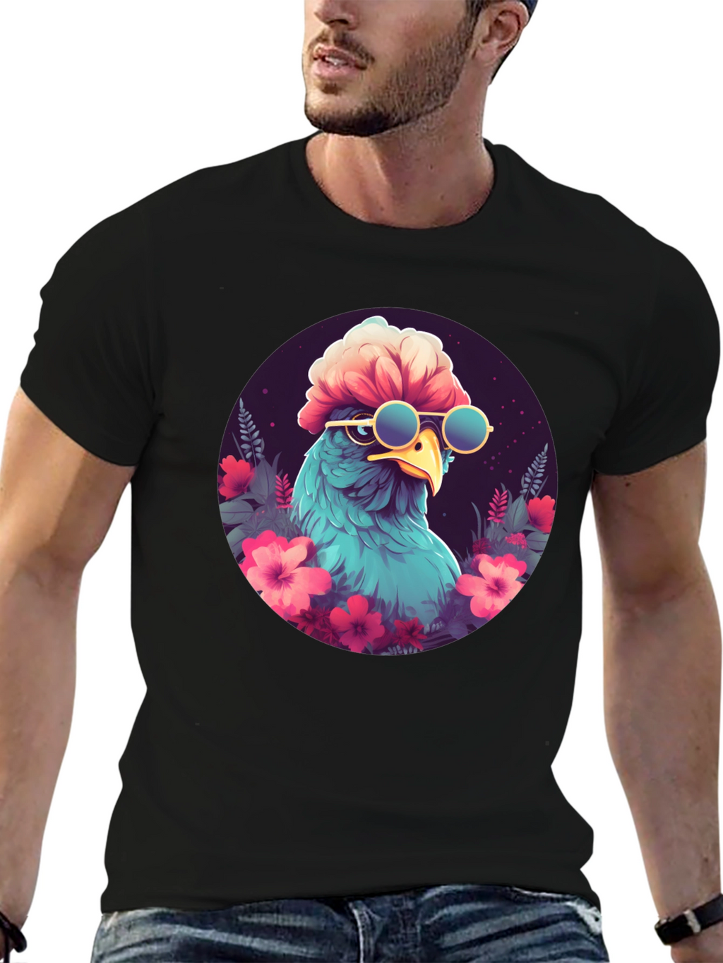 Cool Bird T-Shirt: Tropical Aviator Style