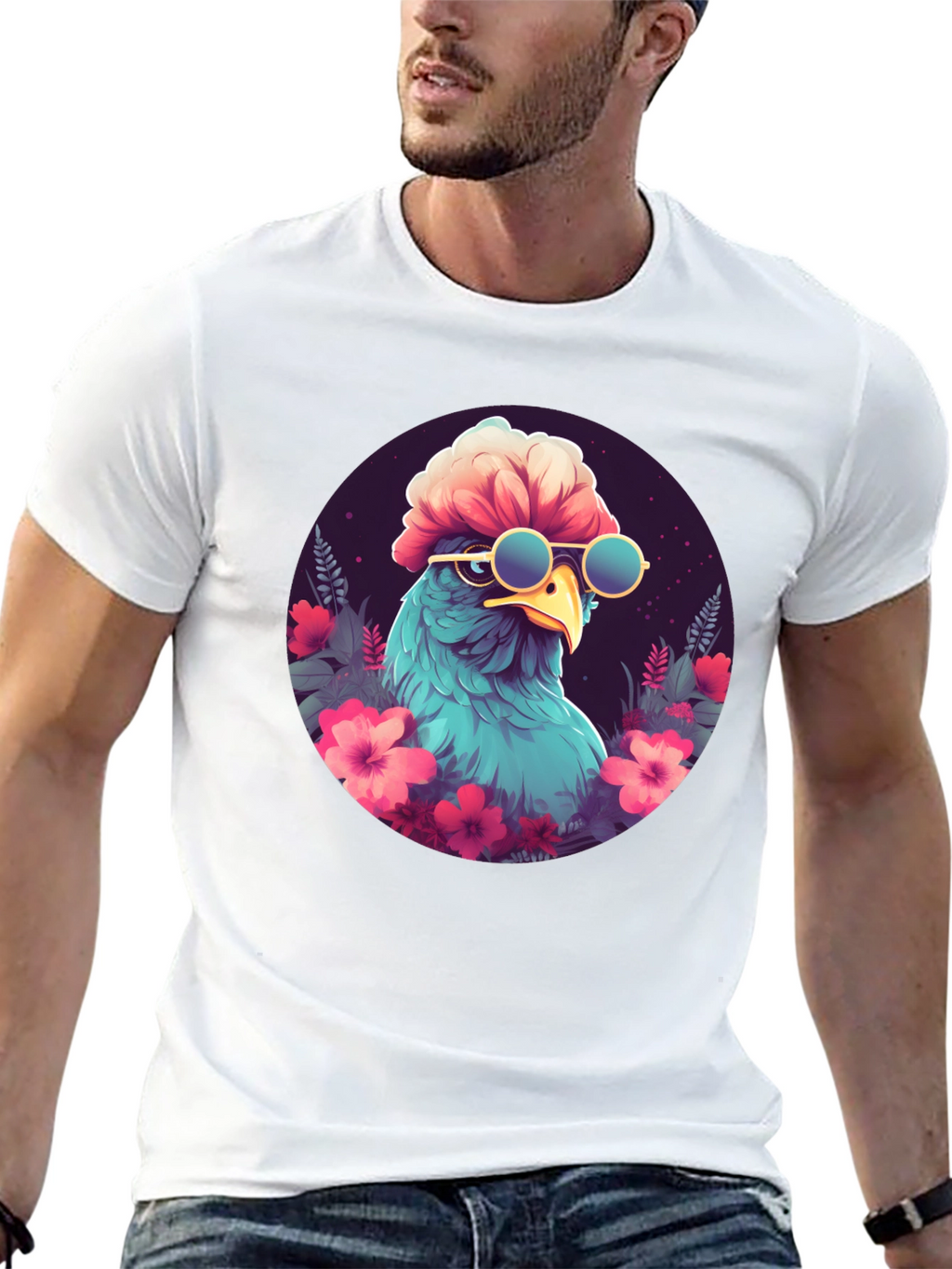 Cool Bird T-Shirt: Tropical Aviator Style