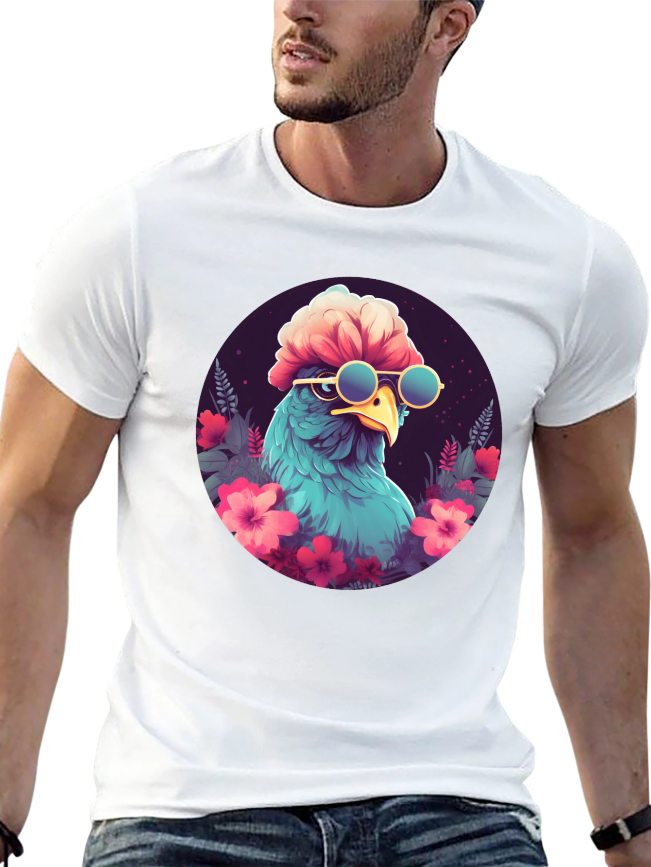 Cool Bird T-Shirt: Tropical Aviator Style