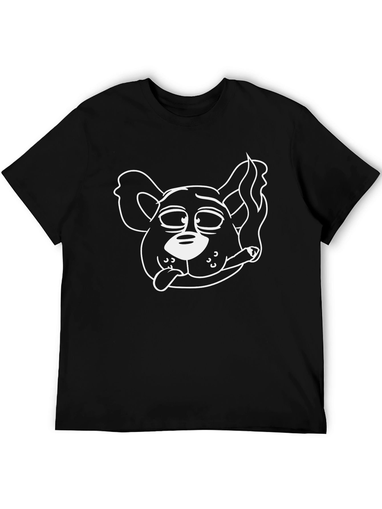 Funny Stoner Dog Graphic Tee - Black Cotton T-Shirt