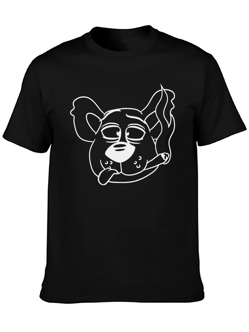 Funny Stoner Dog Graphic Tee - Black Cotton T-Shirt