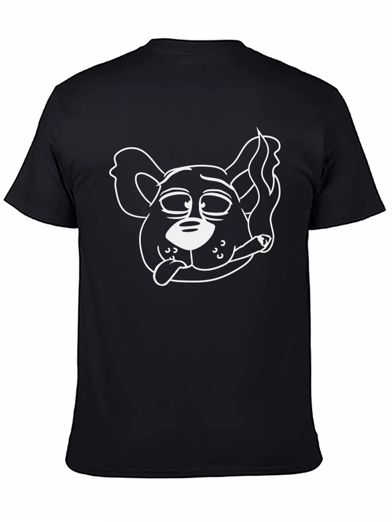Funny Stoner Dog Graphic Tee - Black Cotton T-Shirt