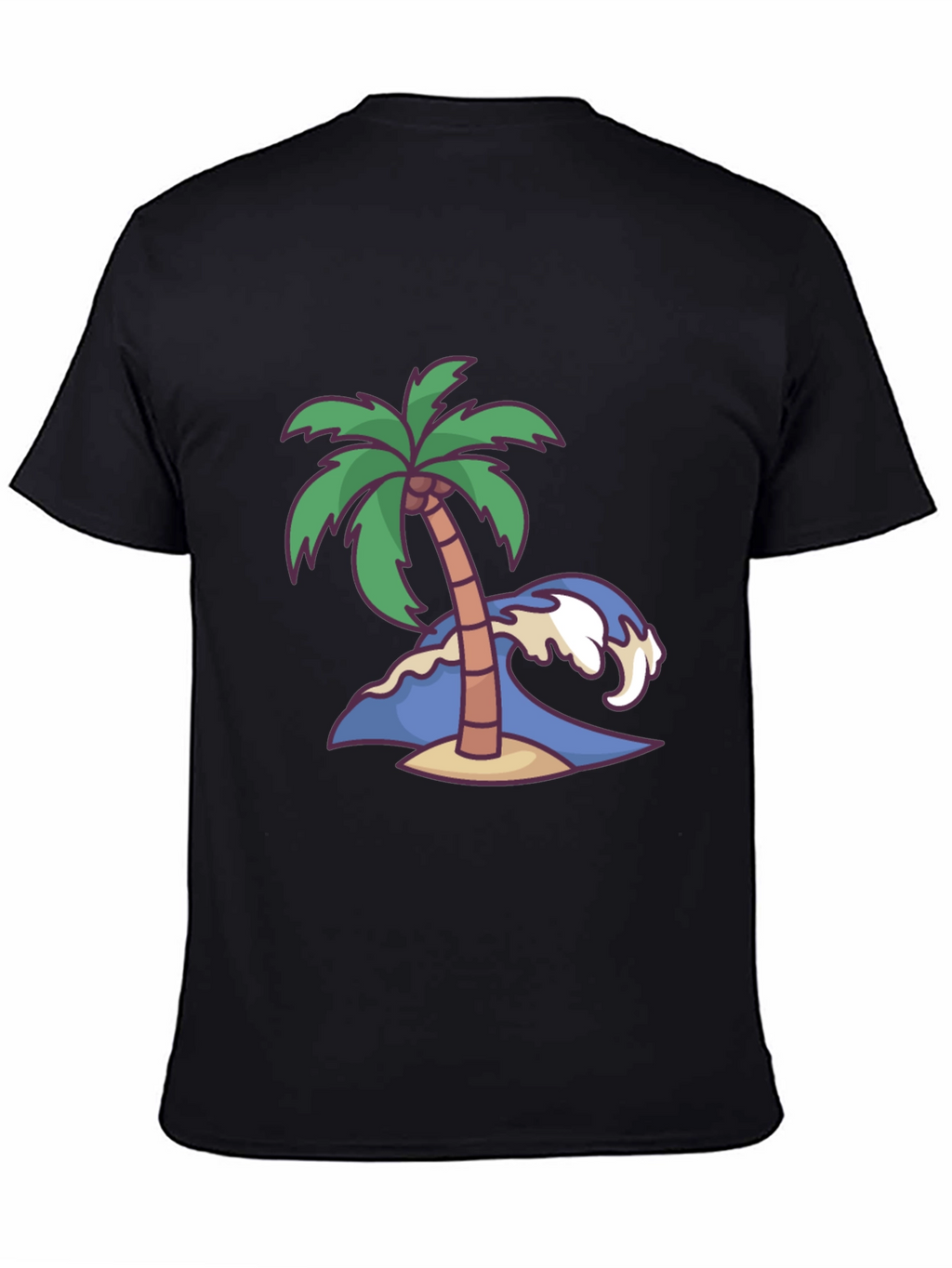 Island Vibes Tee: Palm Tree & Wave Graphic T-Shirt