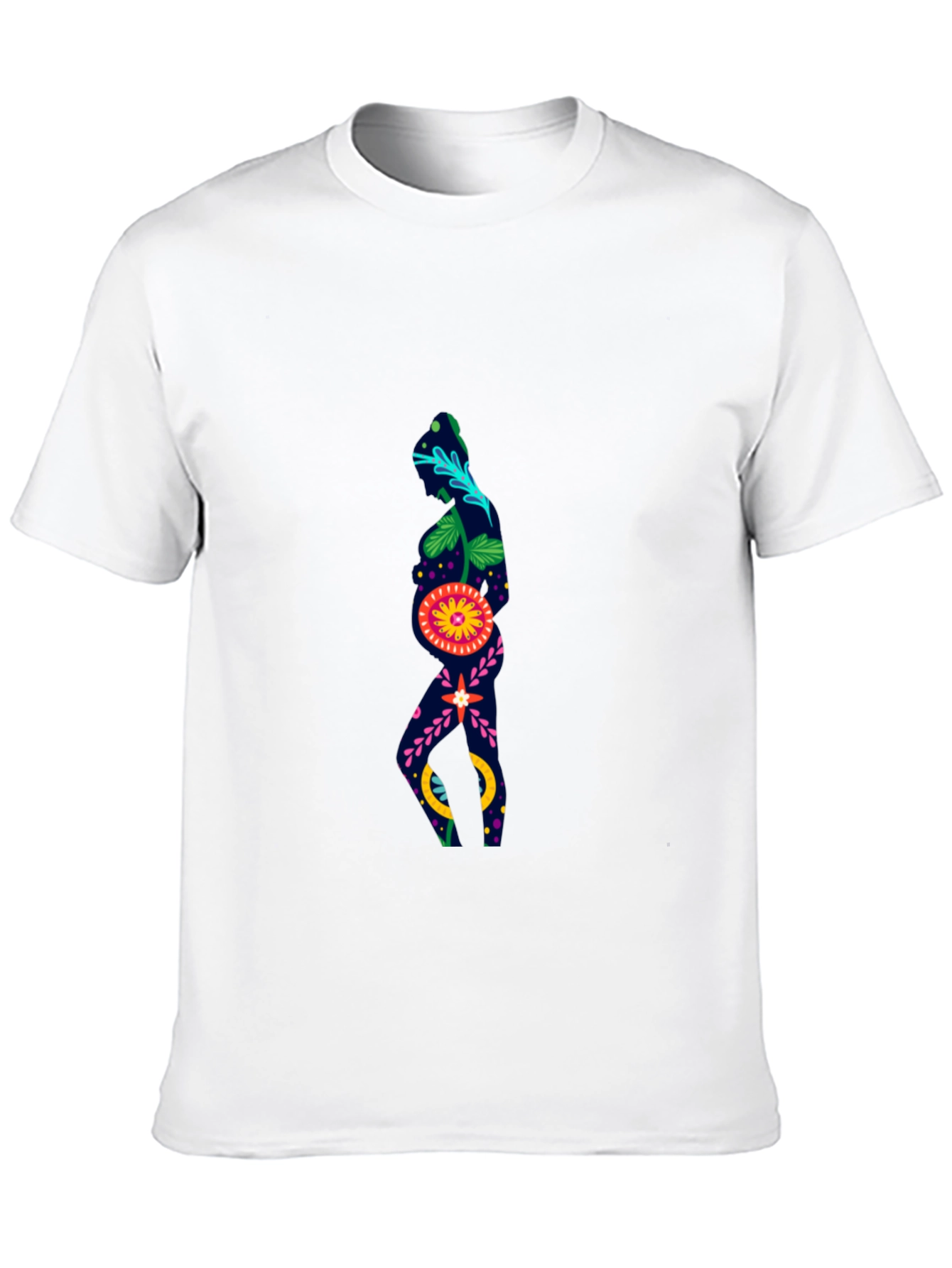 Floral Silhouette Graphic Black T-Shirt