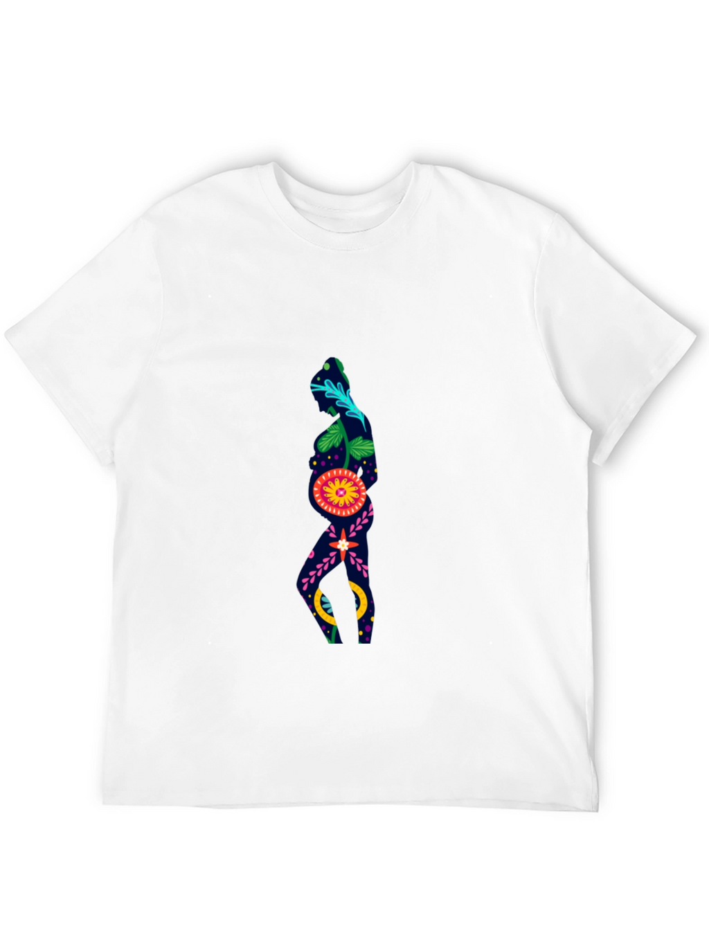 Floral Silhouette Graphic Black T-Shirt