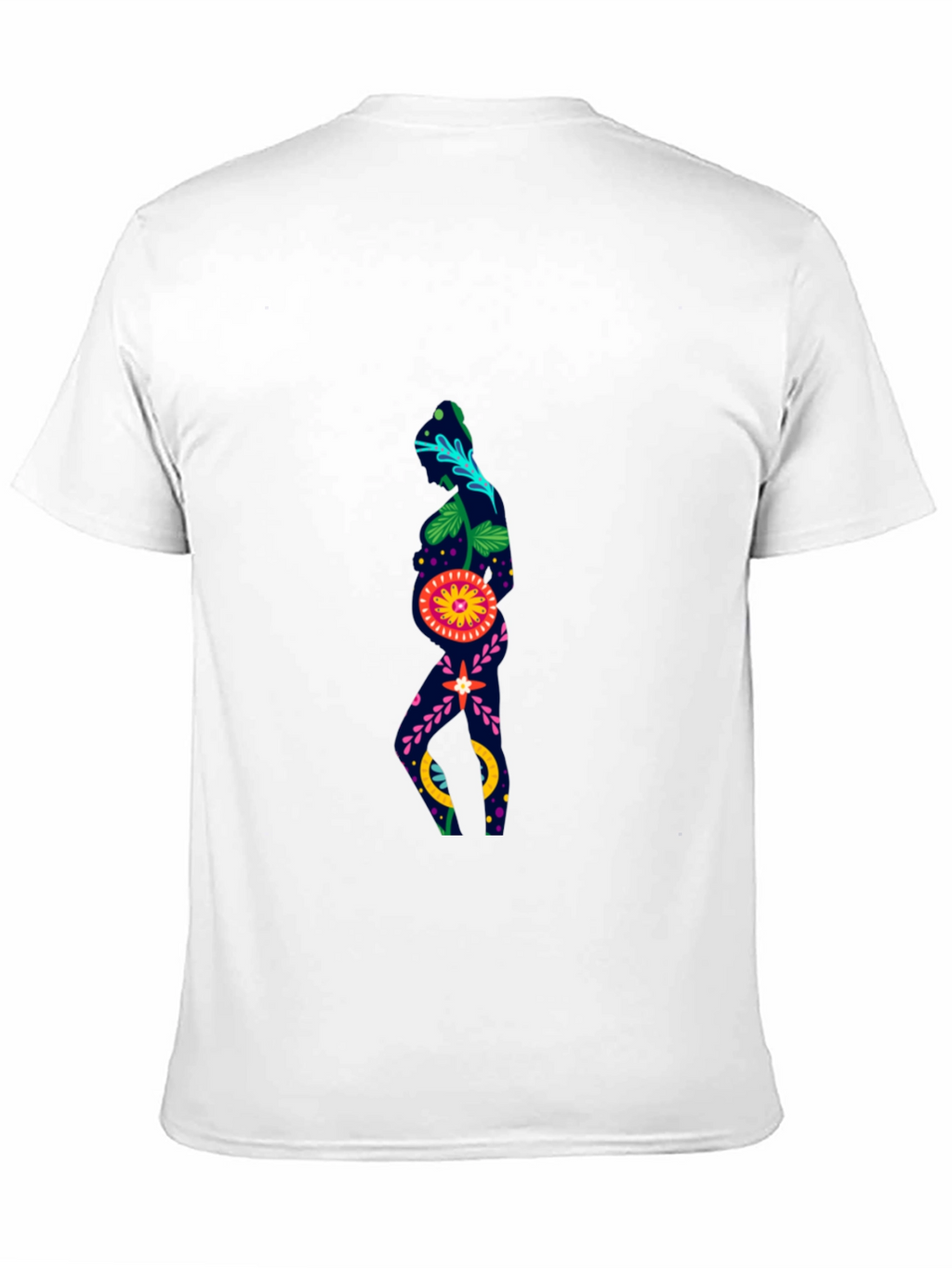 Floral Silhouette Graphic Black T-Shirt