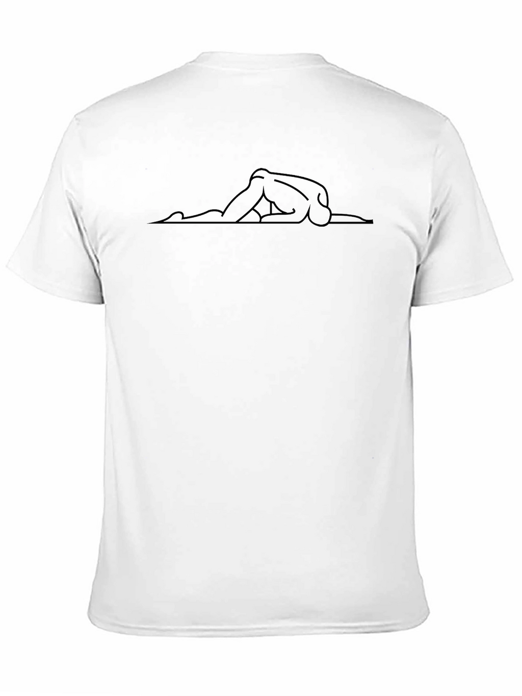 Minimalist Yoga Pose Black T-Shirt