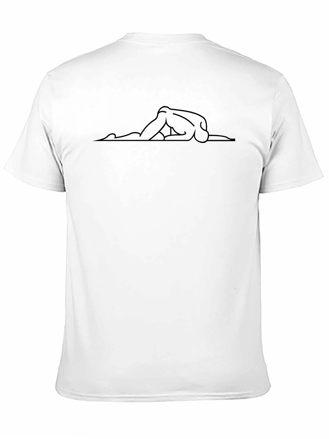 Minimalist Yoga Pose Black T-Shirt