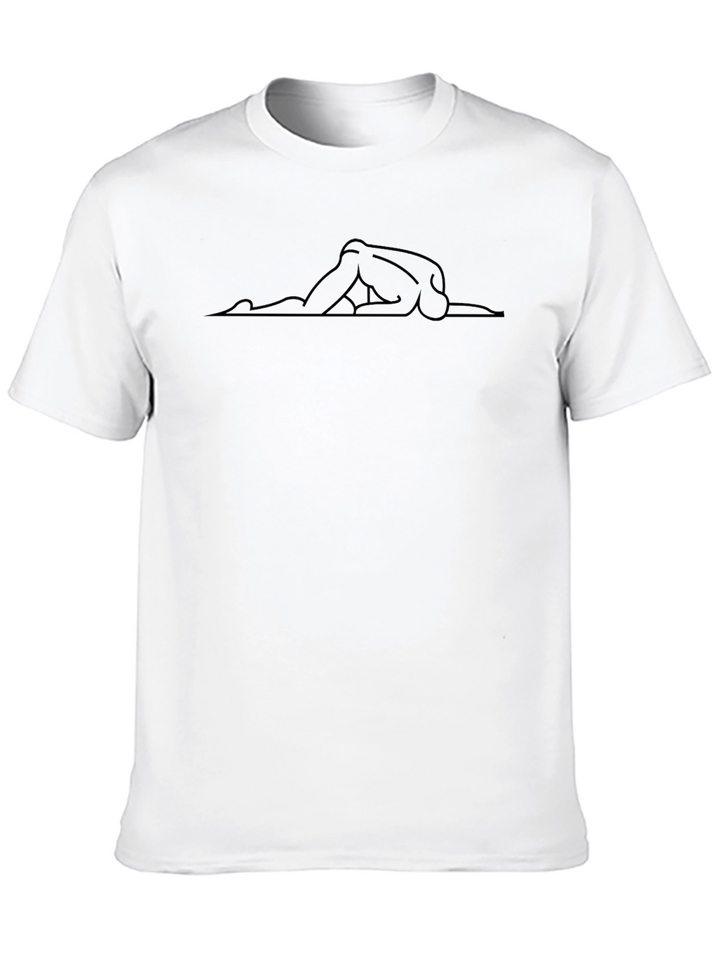 Minimalist Yoga Pose Black T-Shirt