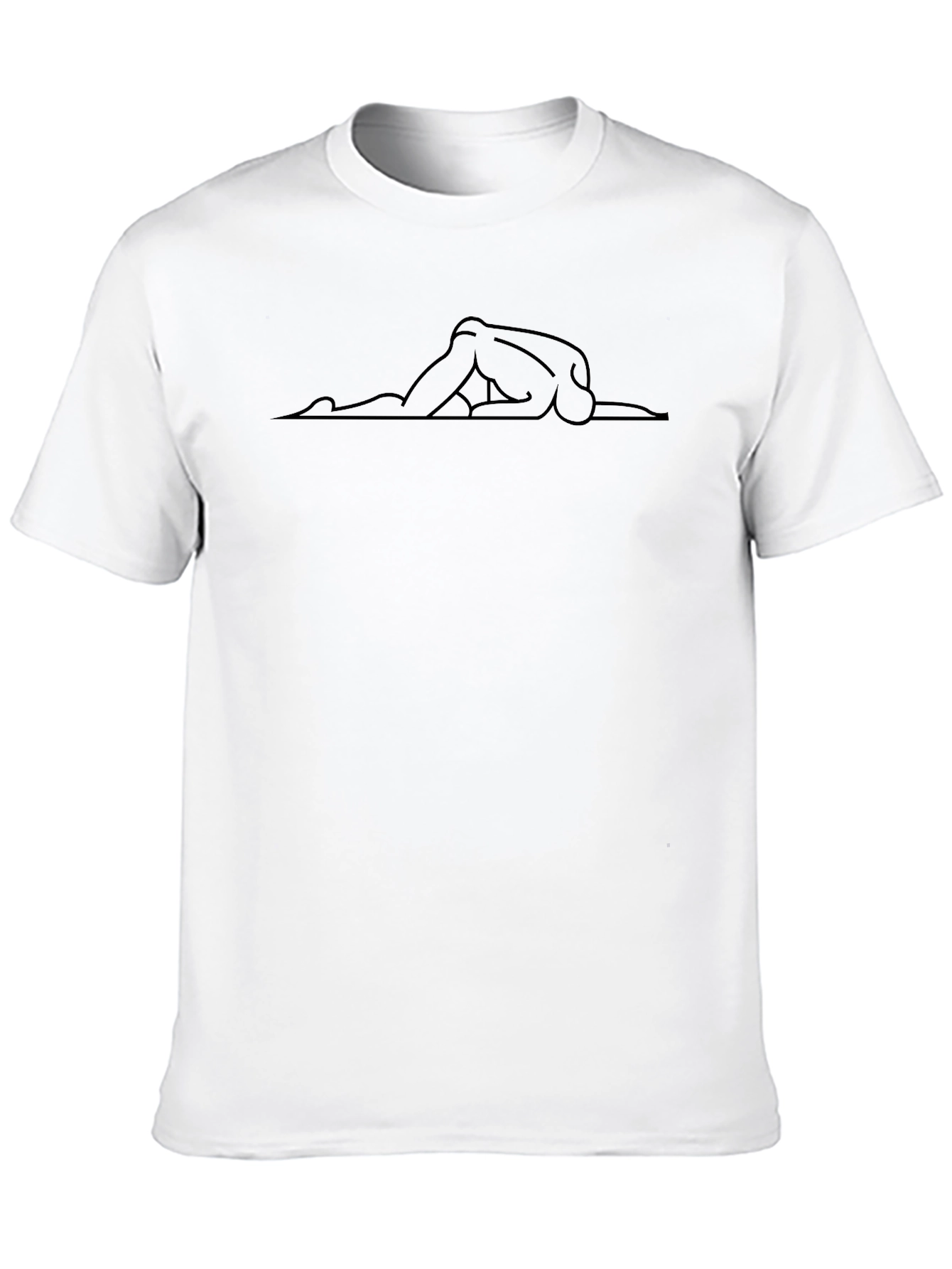 Minimalist Yoga Pose Black T-Shirt