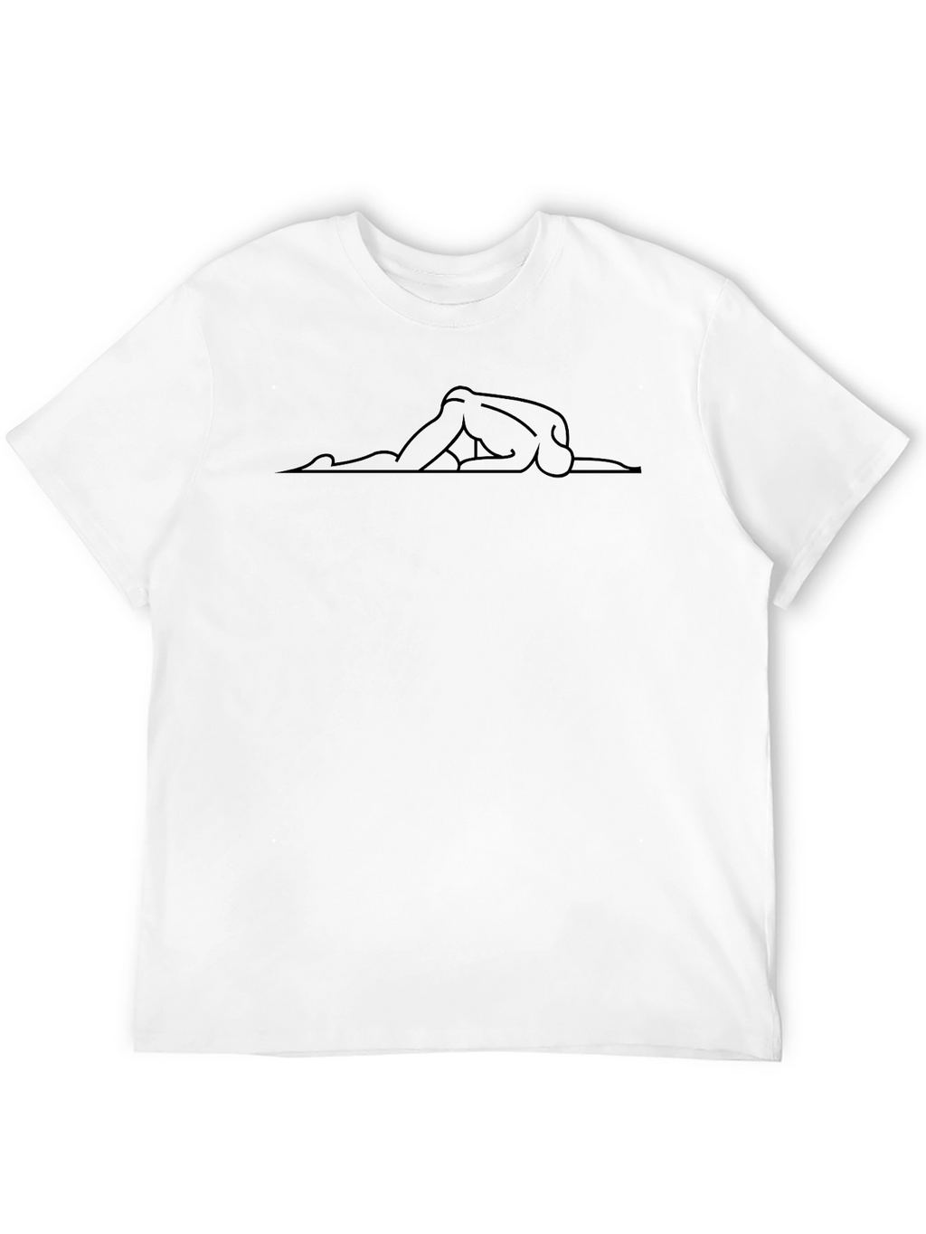 Minimalist Yoga Pose Black T-Shirt