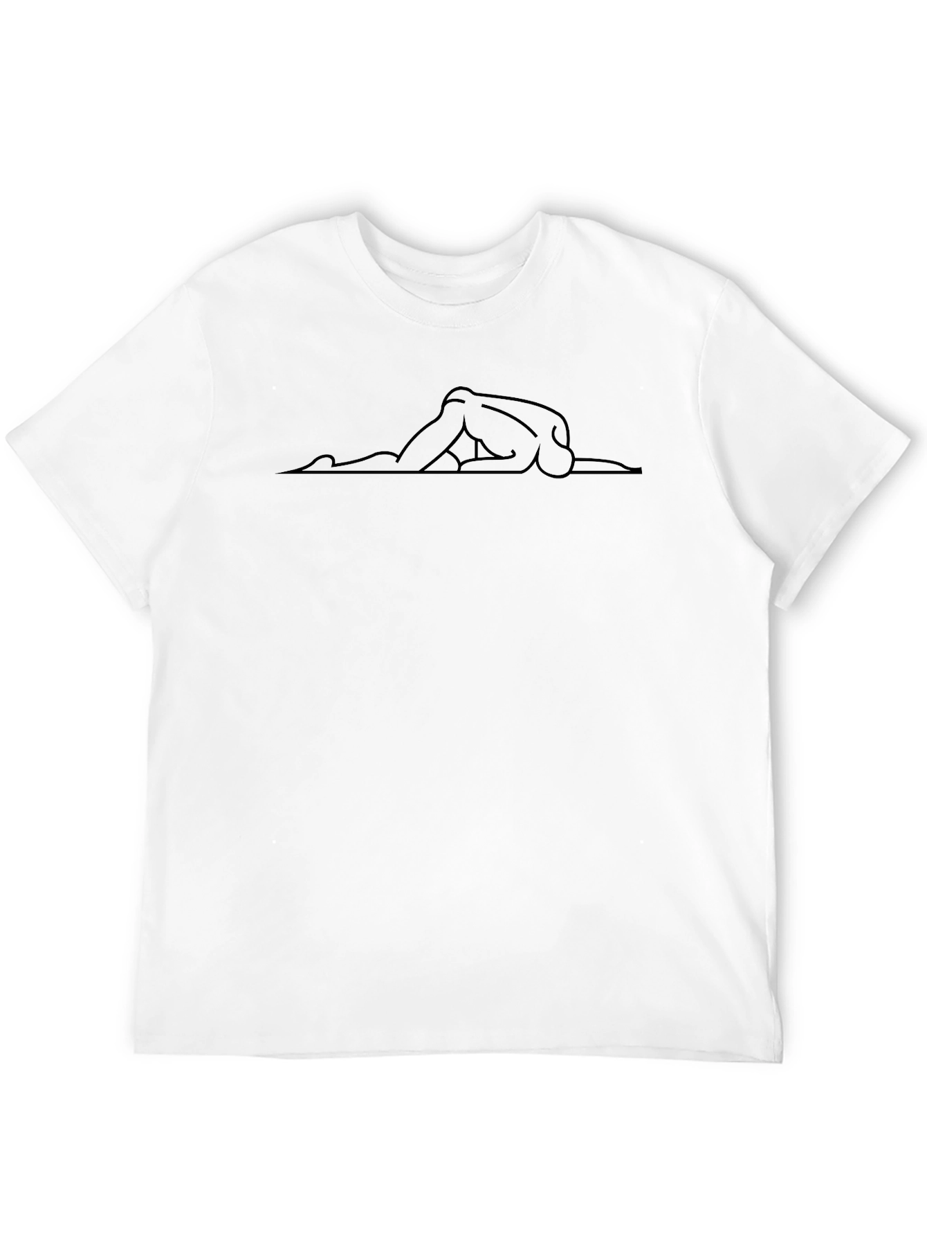 Minimalist Yoga Pose Black T-Shirt