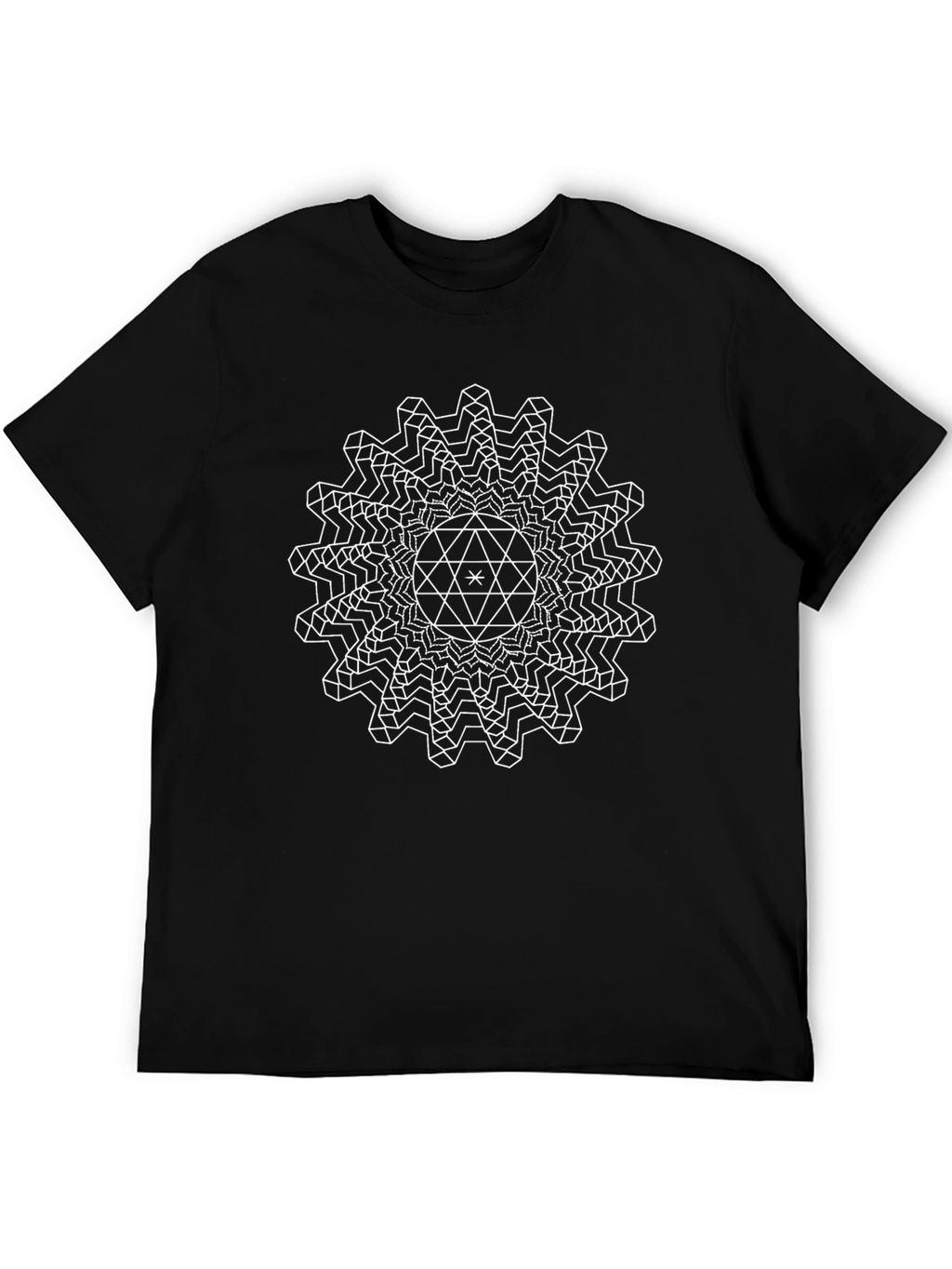 Geometric Optical Illusion Tee - Black Graphic T-Shirt