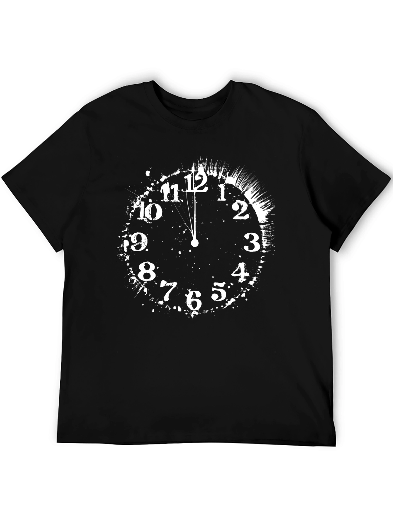 Midnight Clock Tee - Black Cotton Graphic T-Shirt