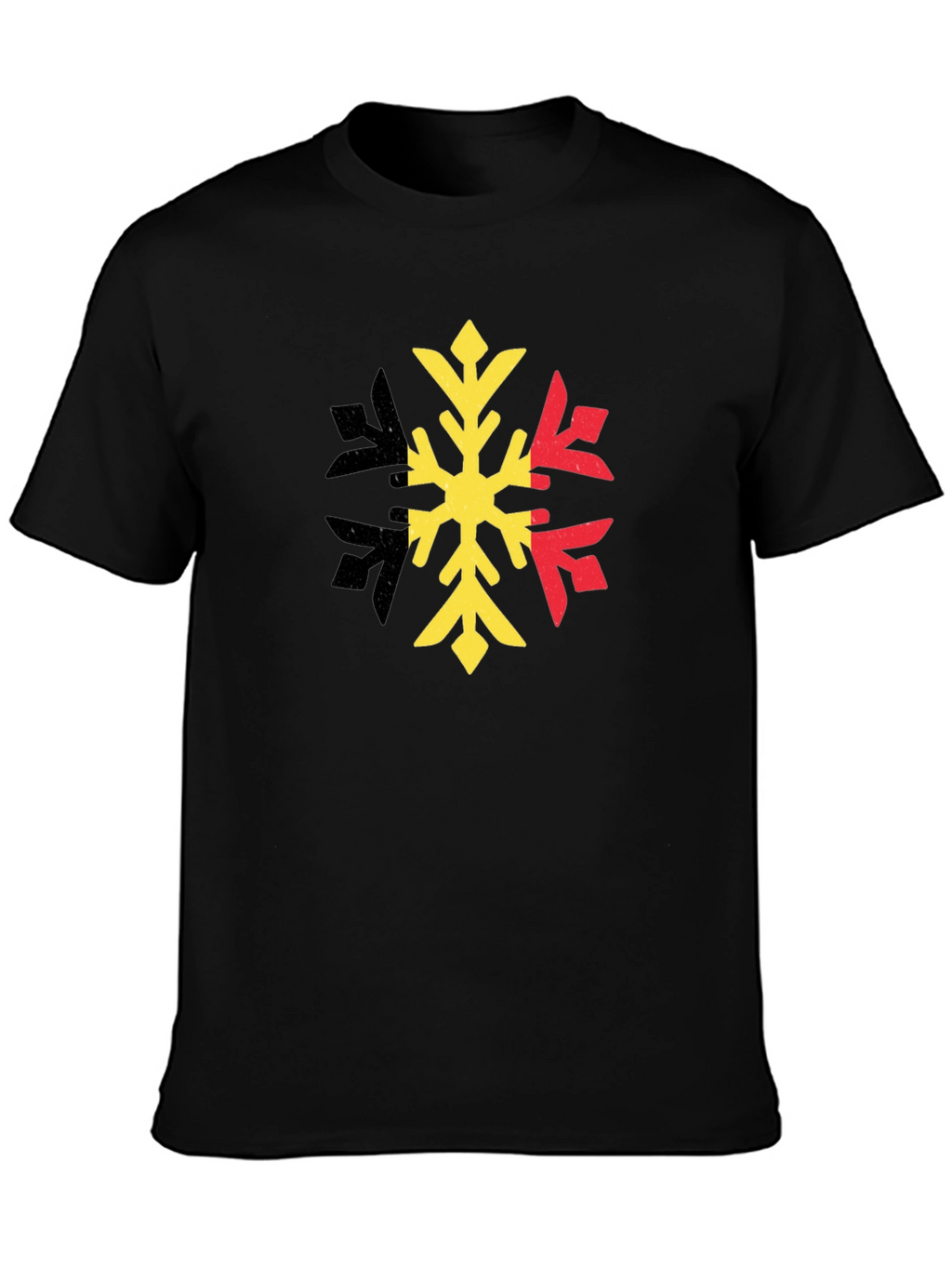Belgium Flag Snowflake Graphic T-Shirt