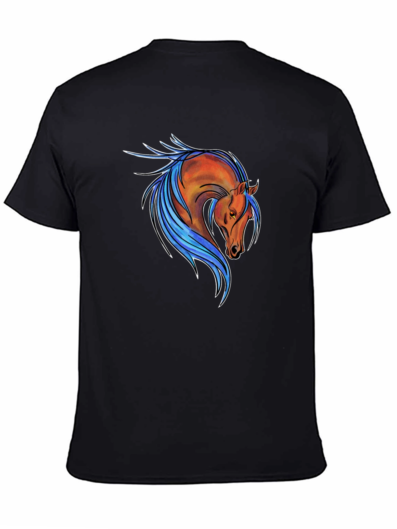 Horse Graphic Tee - Stylish Mens Black T-Shirt