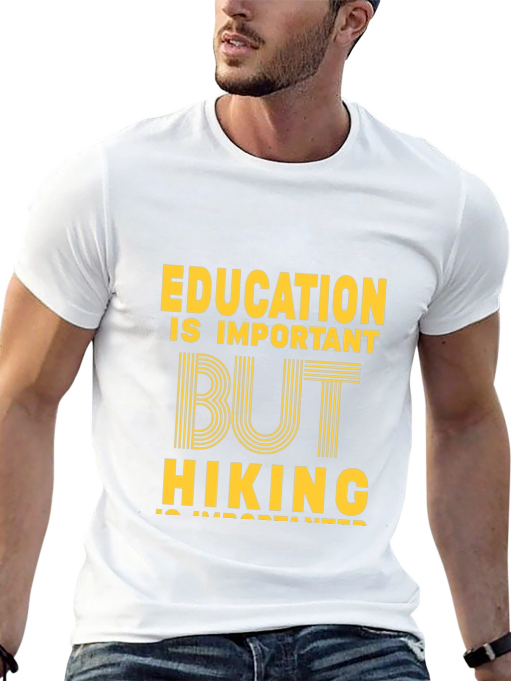 Education vs Hiking Graphic Tee