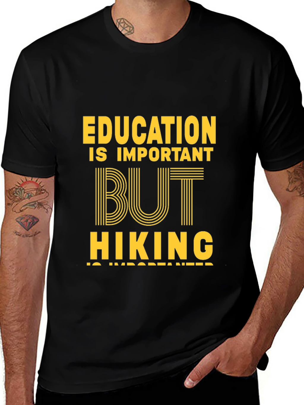 Education vs Hiking Graphic Tee