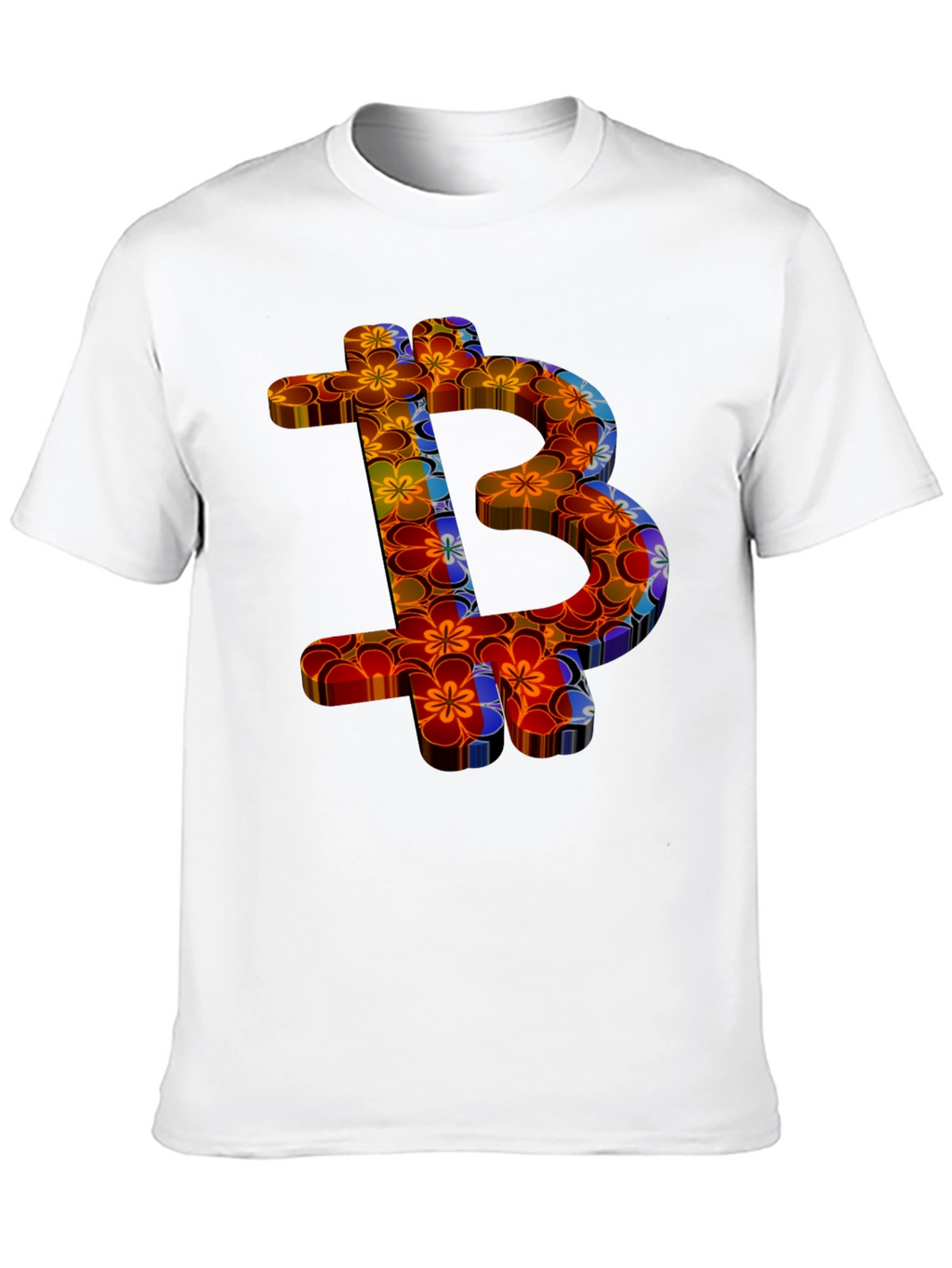 Floral Bitcoin Graphic Tee - Crypto Fashion