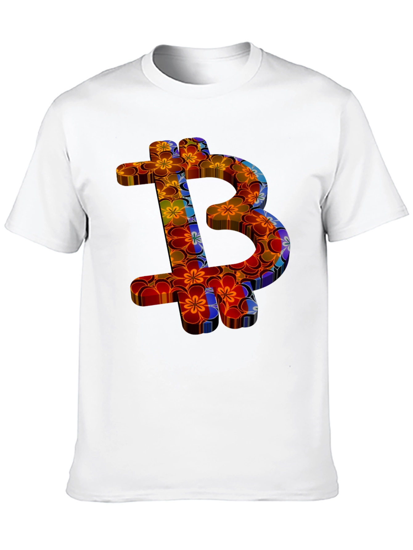 Floral Bitcoin Graphic Tee - Crypto Fashion