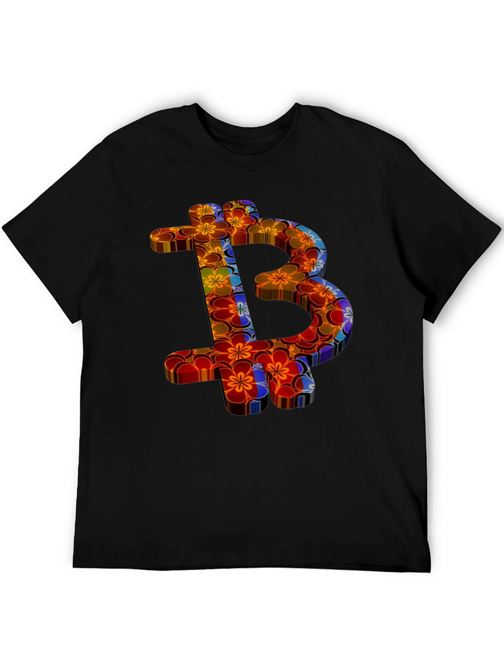 Floral Bitcoin Graphic Tee - Crypto Fashion