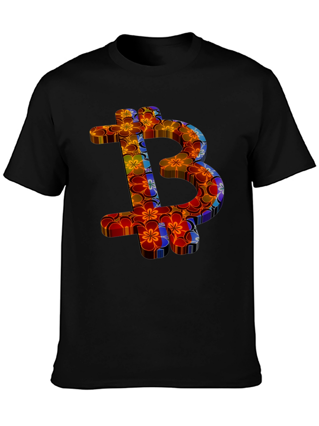 Floral Bitcoin Graphic Tee - Crypto Fashion