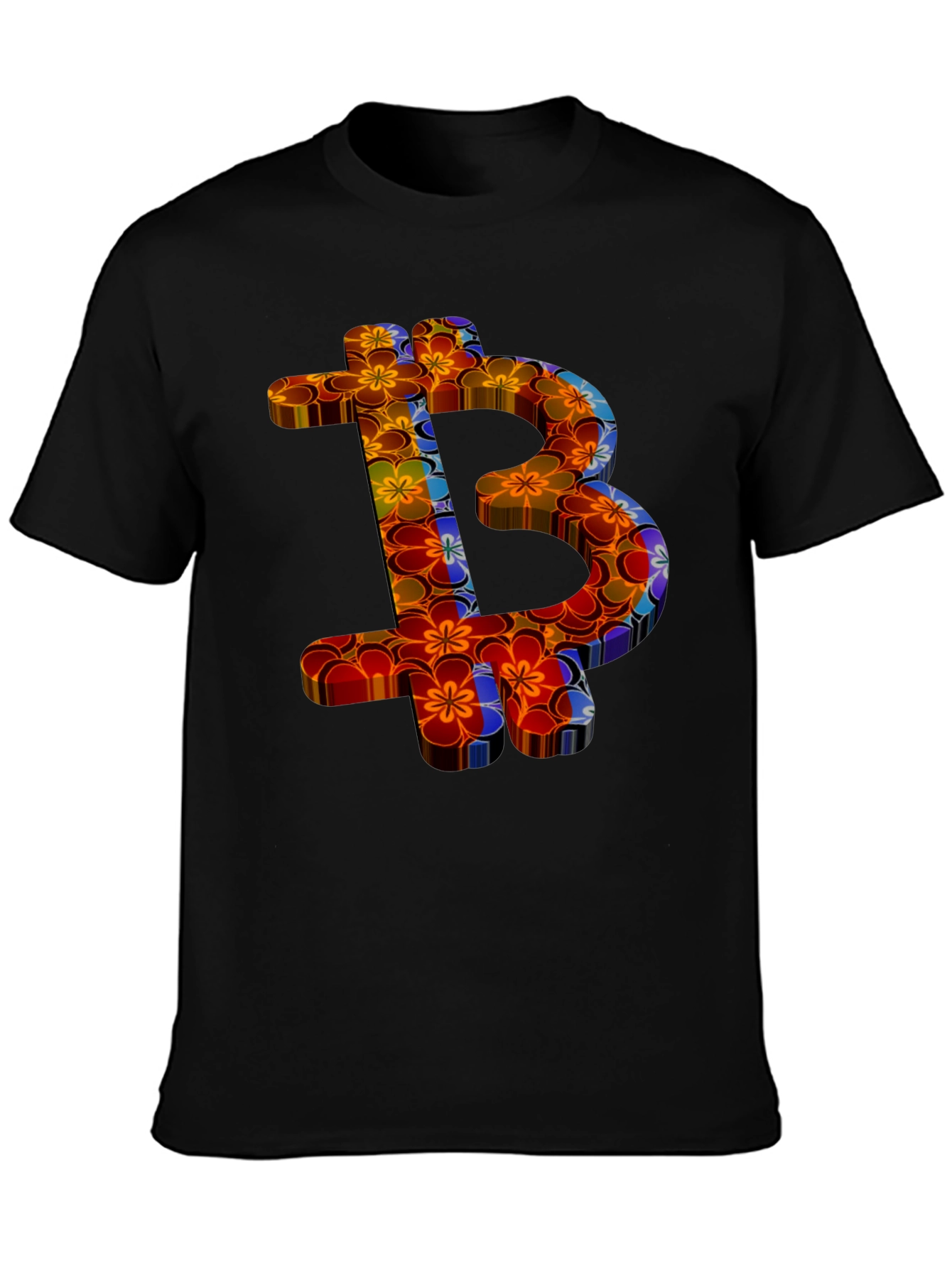 Floral Bitcoin Graphic Tee - Crypto Fashion