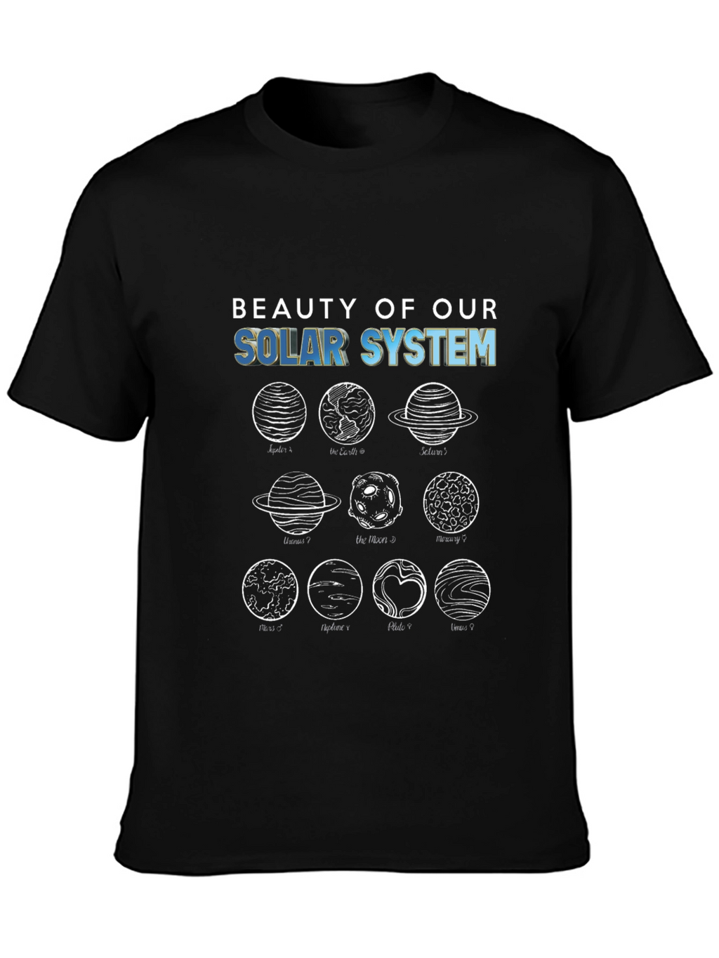 Solar System Planets Graphic T-Shirt