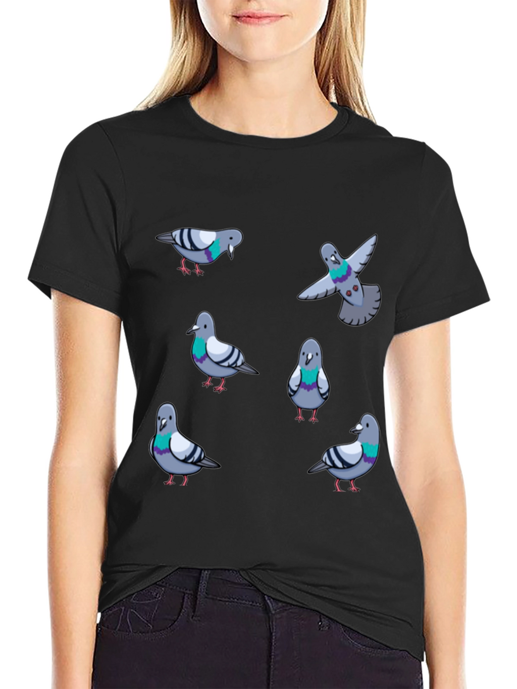 Pigeon Pattern T-Shirt - Urban Bird Lovers Tee
