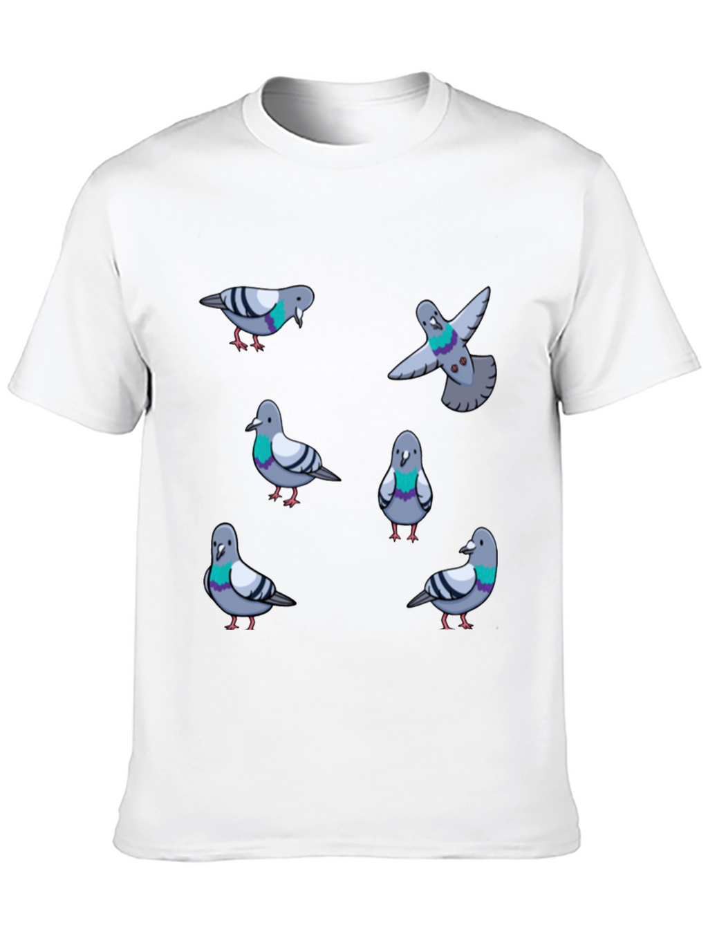 Pigeon Pattern T-Shirt - Urban Bird Lovers Tee