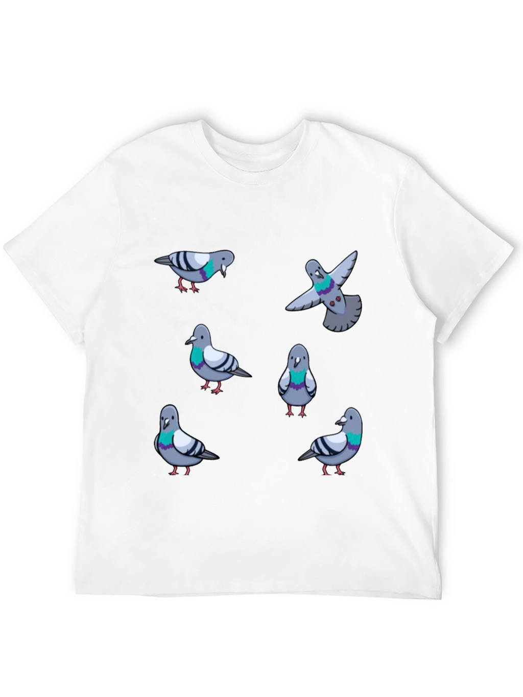 Pigeon Pattern T-Shirt - Urban Bird Lovers Tee