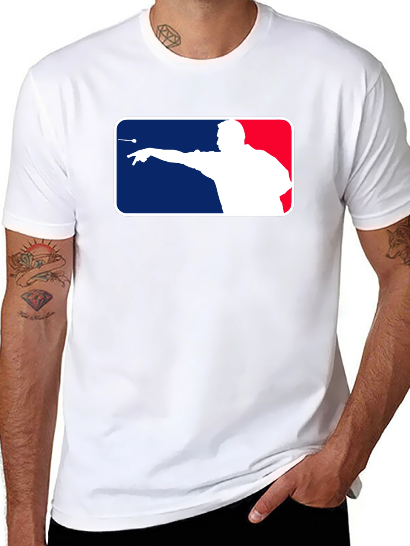 Dart Thrower Silhouette T-Shirt - Black