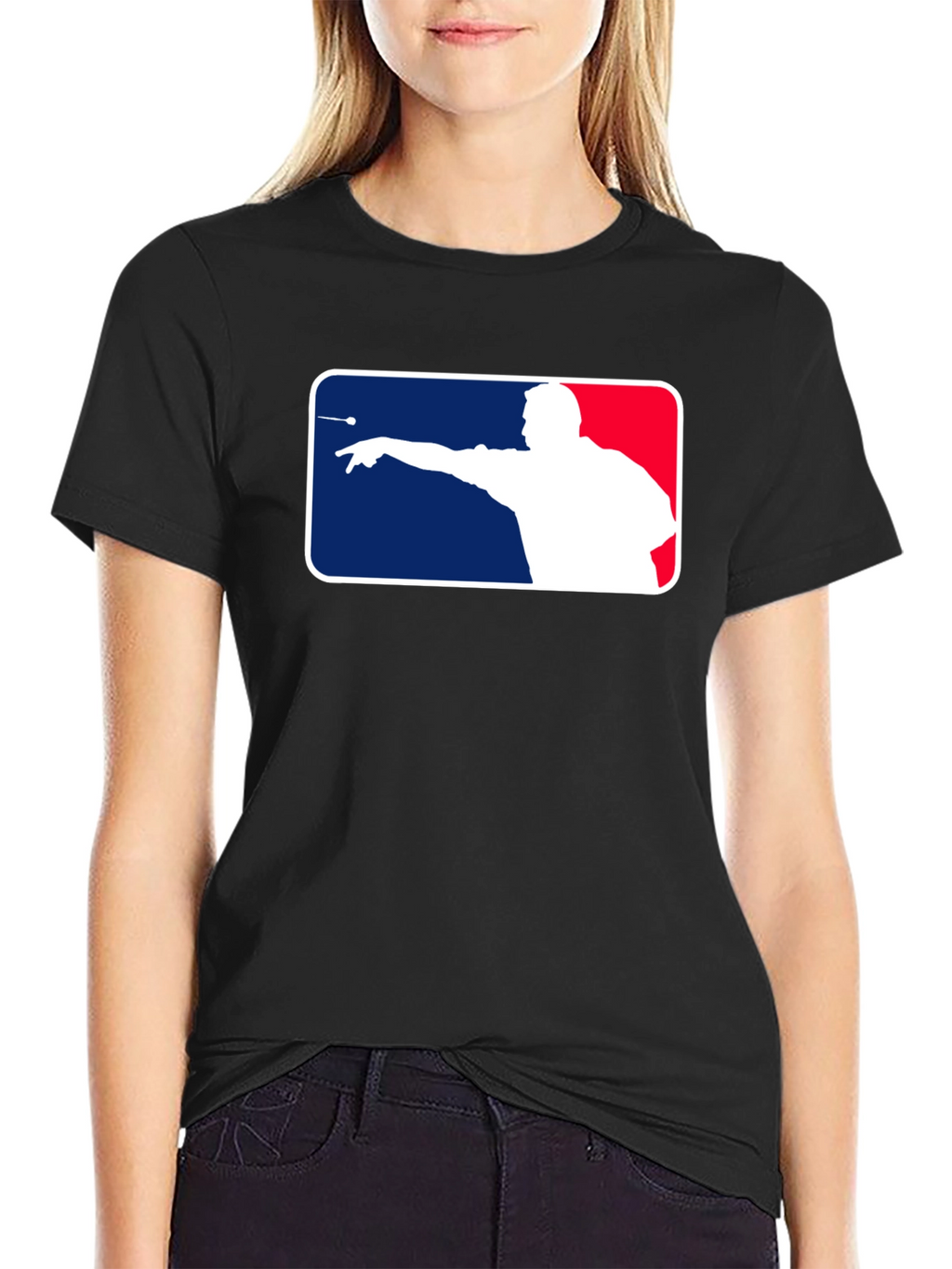 Dart Thrower Silhouette T-Shirt - Black
