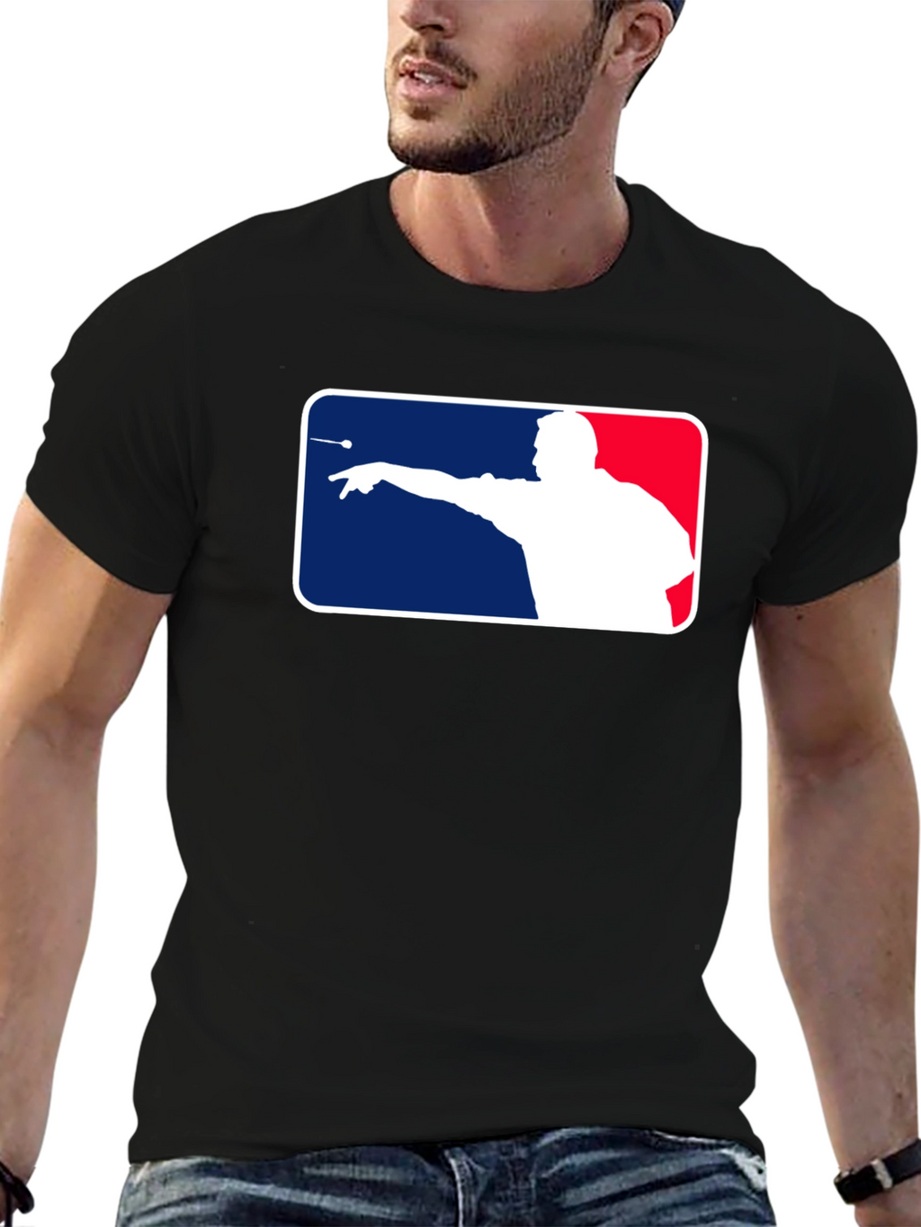 Dart Thrower Silhouette T-Shirt - Black