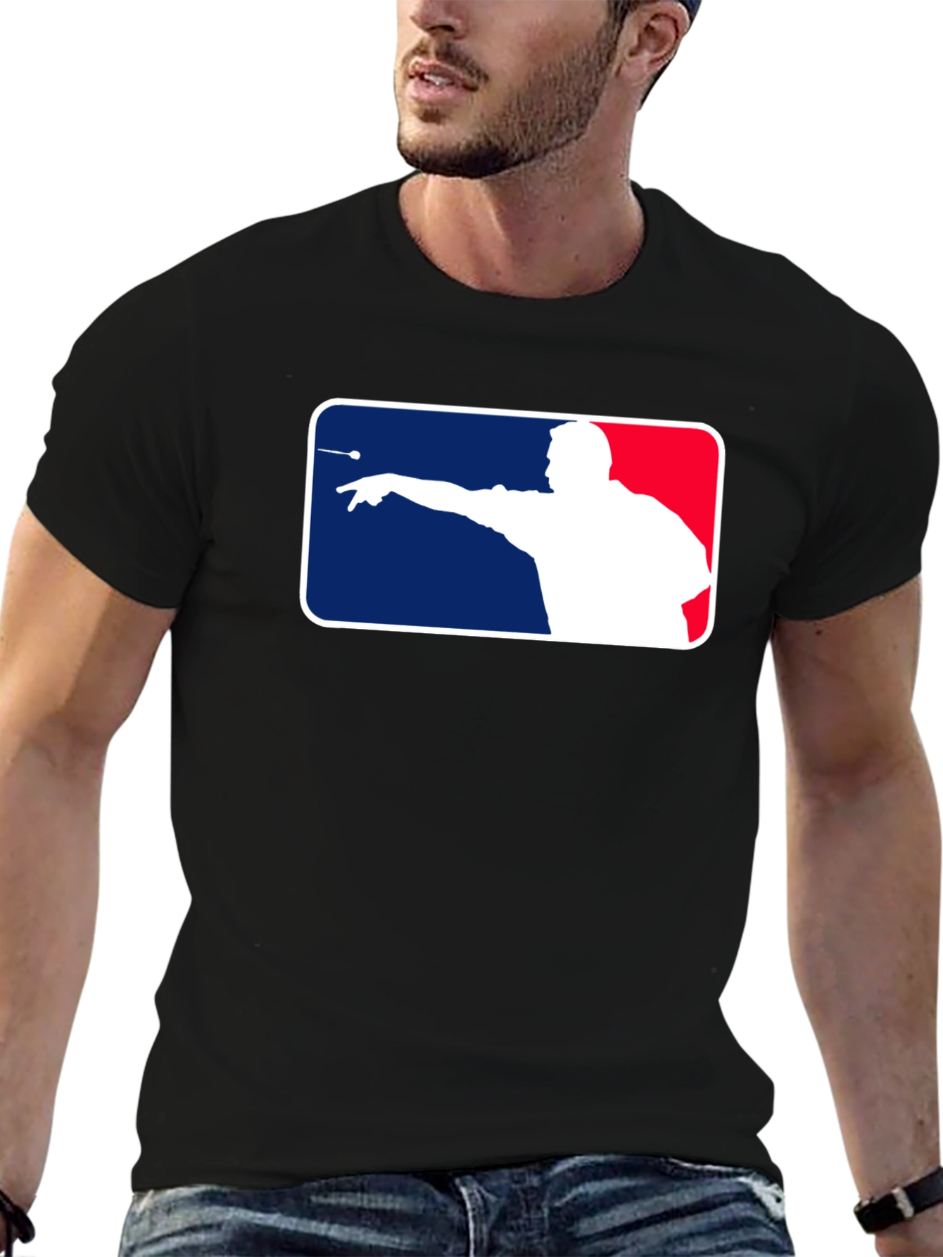 Dart Thrower Silhouette T-Shirt - Black