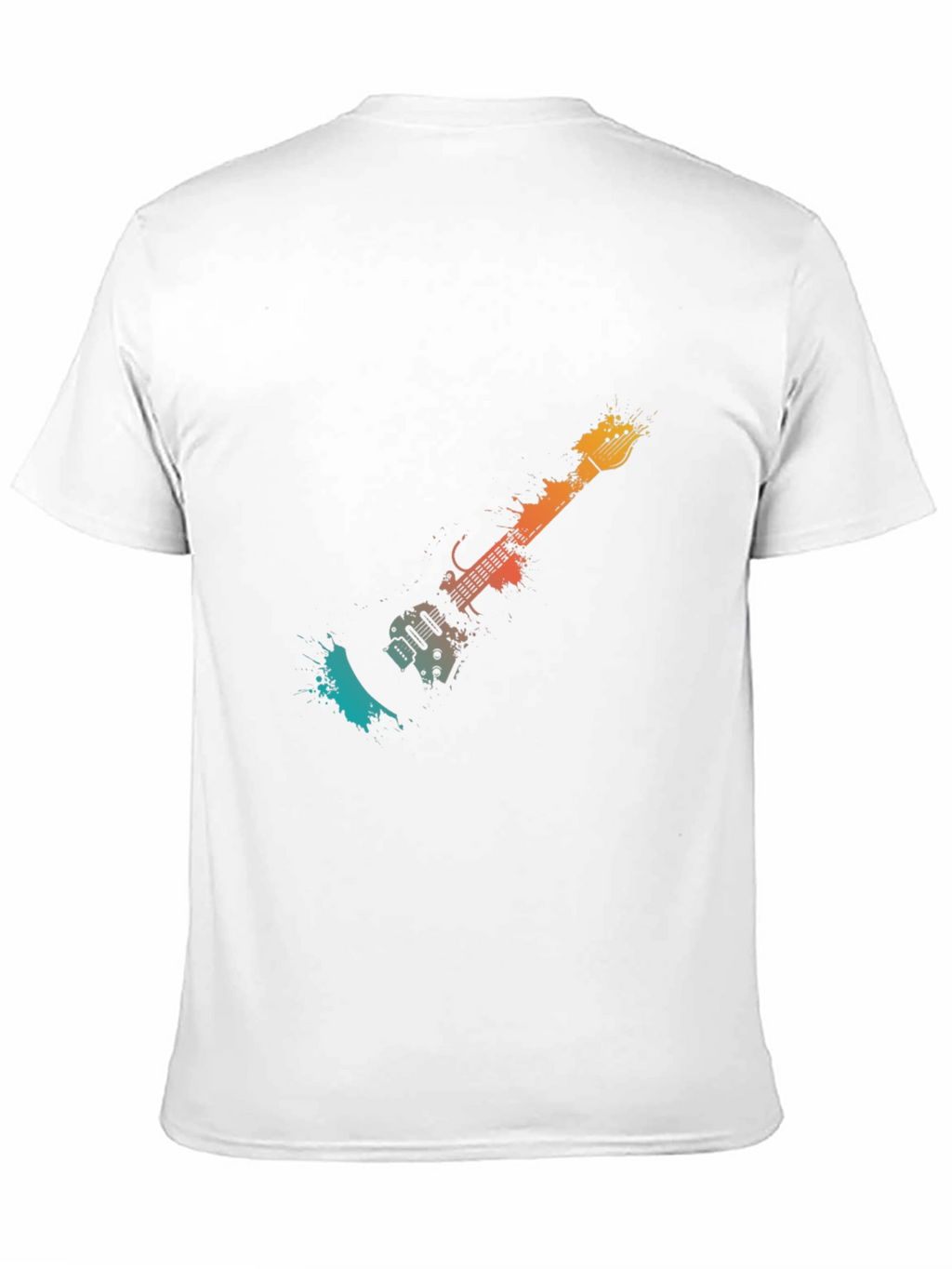 Abstract Guitar Graphic Tee - Stylish Black T-Shirt