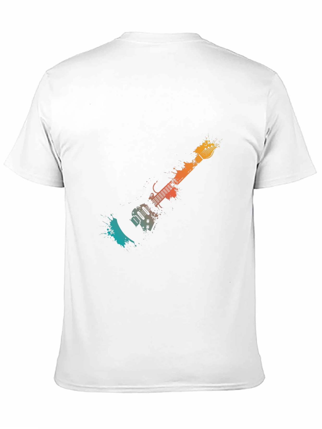 Abstract Guitar Graphic Tee - Stylish Black T-Shirt