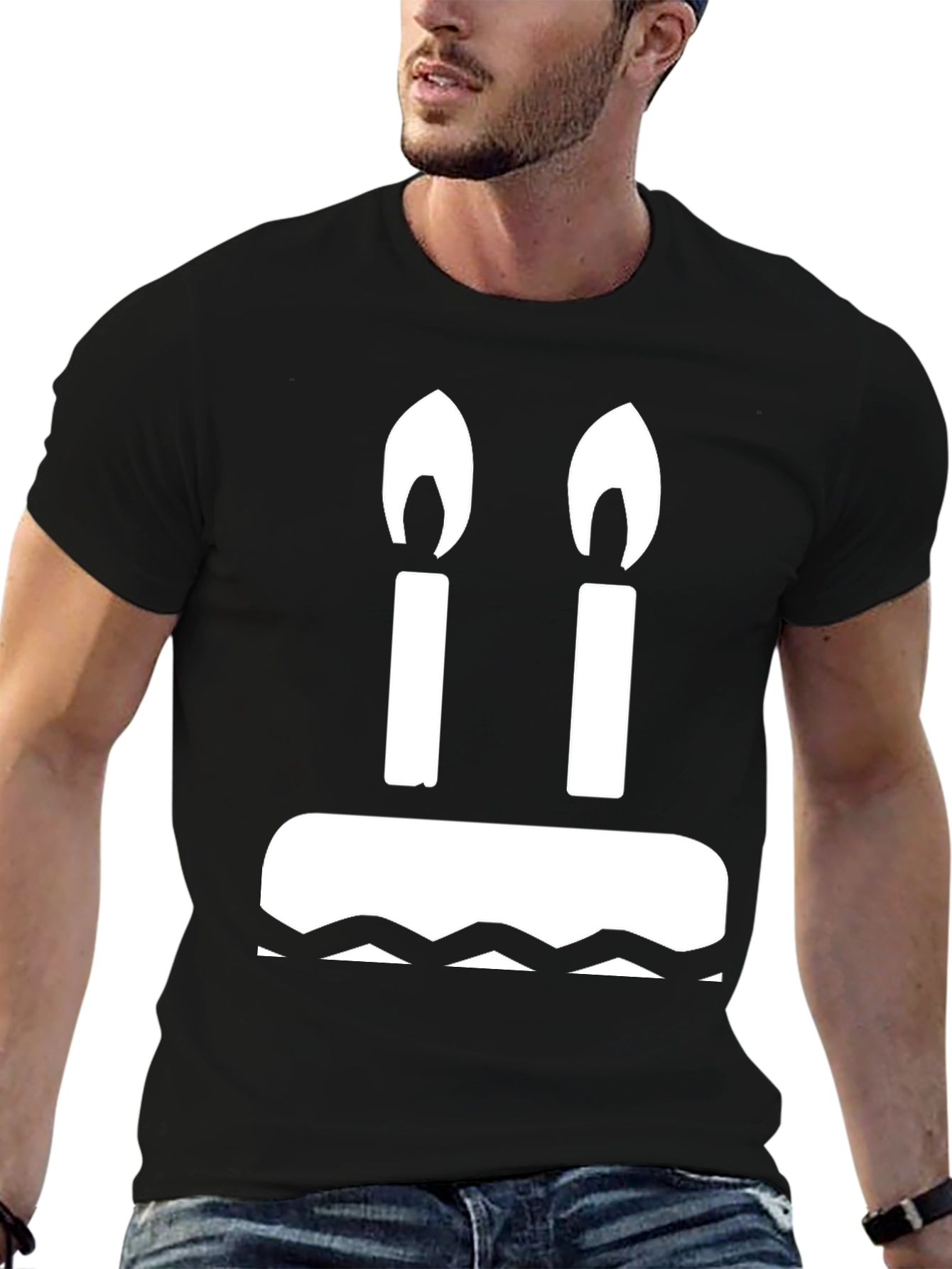 Birthday Cake T-Shirt: Two Candles Graphic Tee