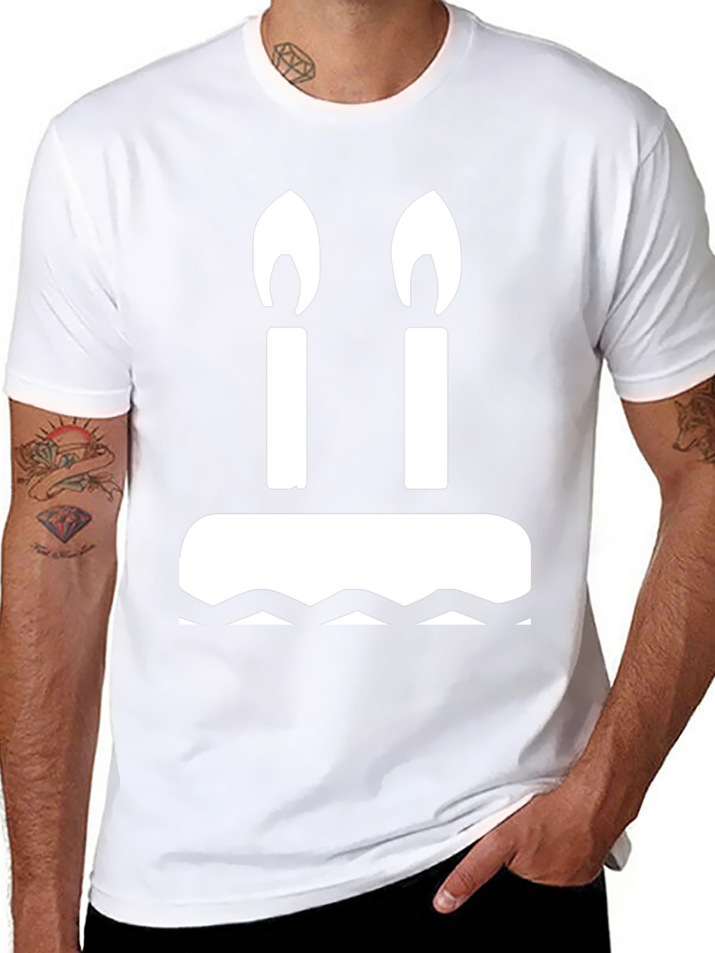 Birthday Cake T-Shirt: Two Candles Graphic Tee