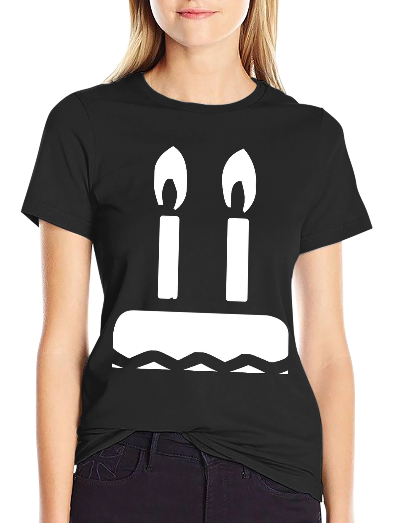 Birthday Cake T-Shirt: Two Candles Graphic Tee