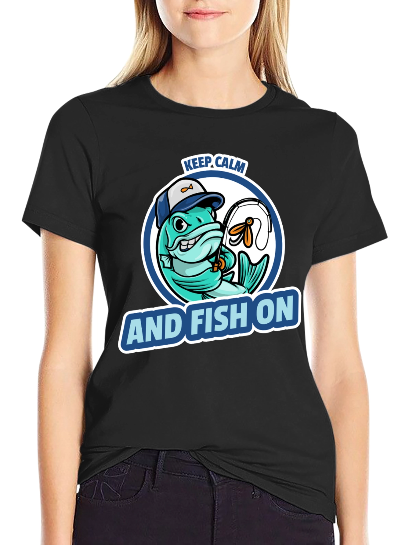 Keep Calm And Fish On T-Shirt - Fishing Lovers Tee