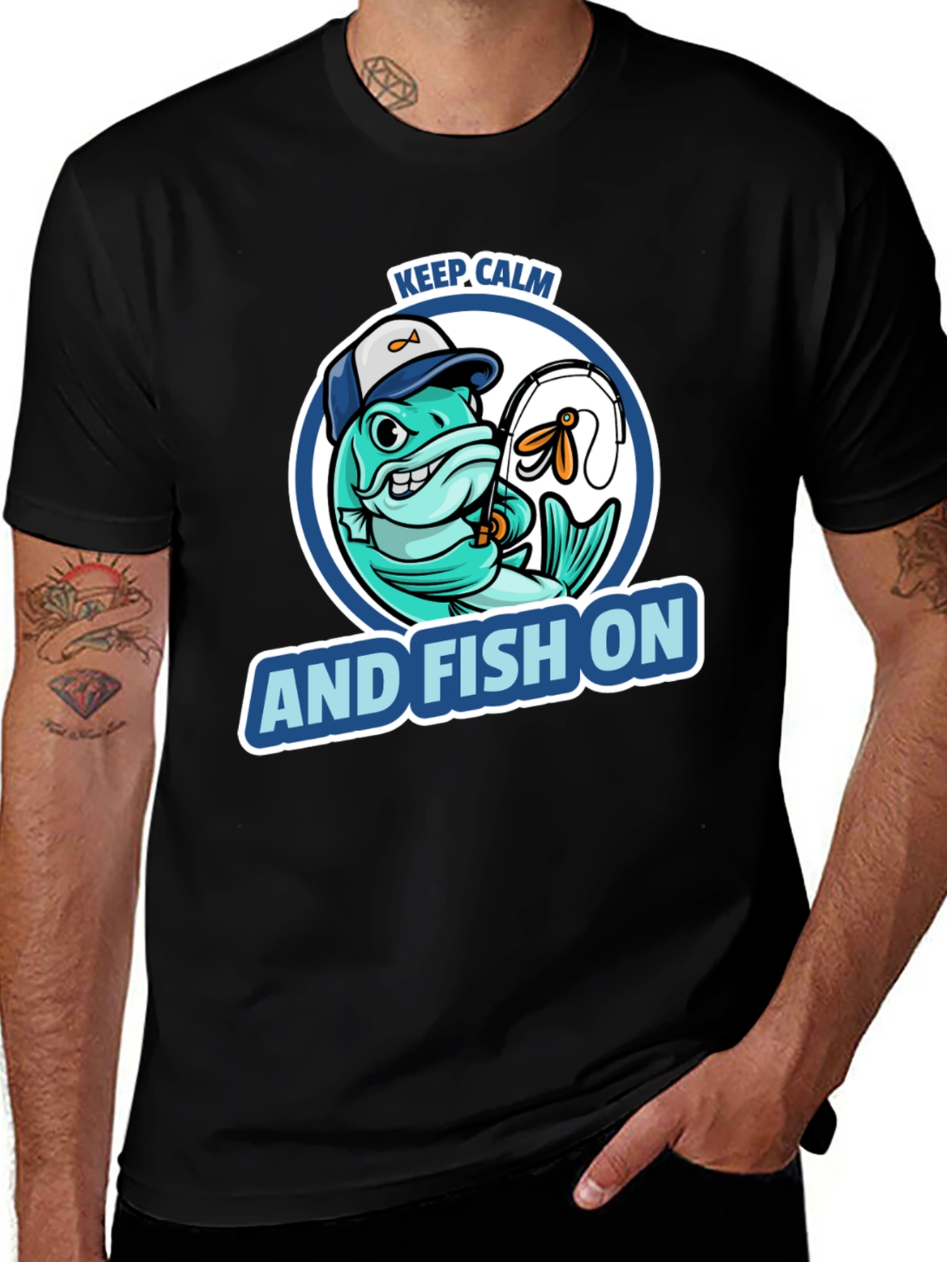 Keep Calm And Fish On T-Shirt - Fishing Lovers Tee