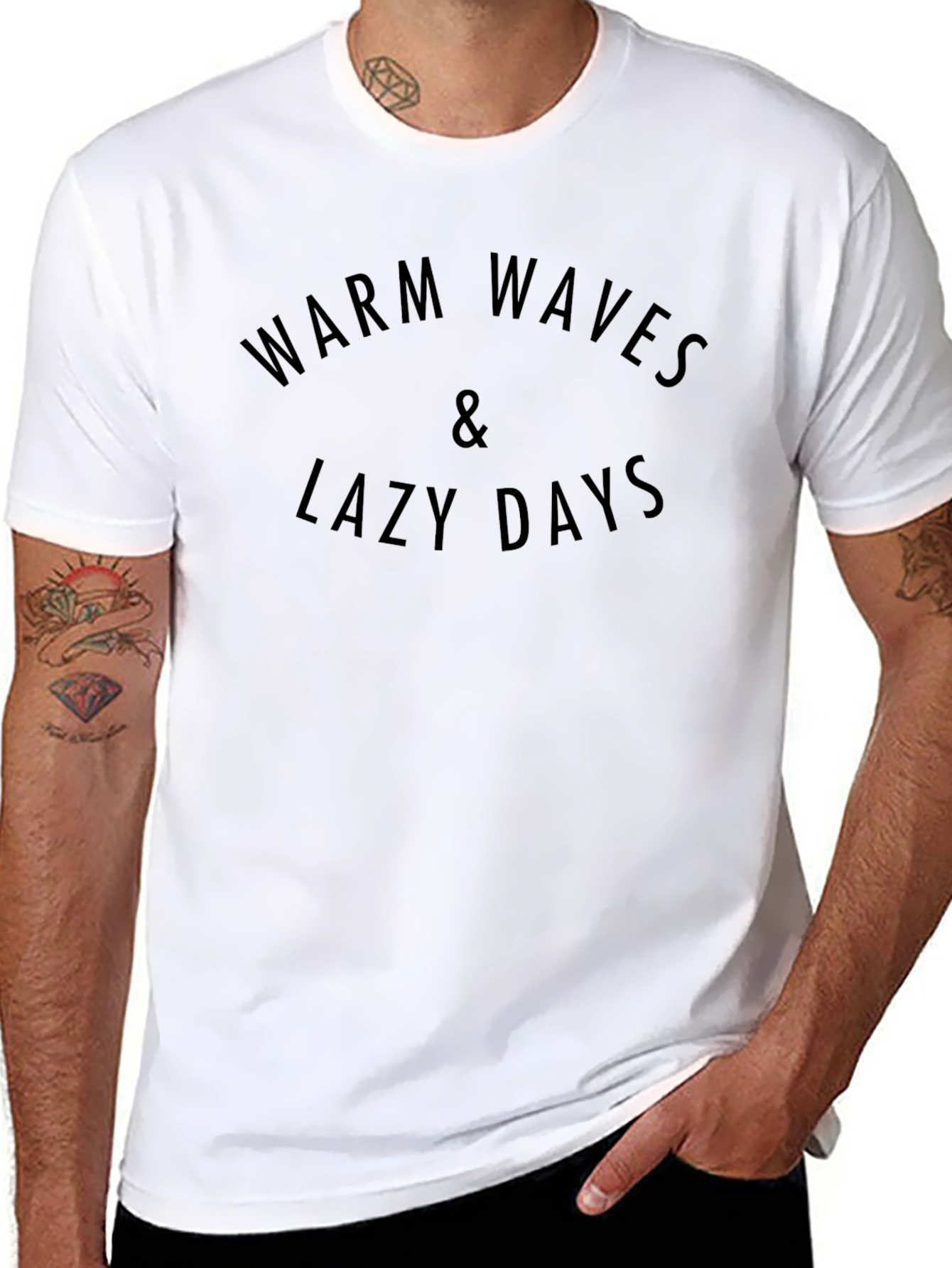 Warm Waves & Lazy Days Graphic Tee - Black T-Shirt