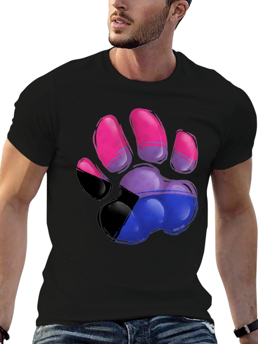 Bisexual Pride Paw Print T-Shirt