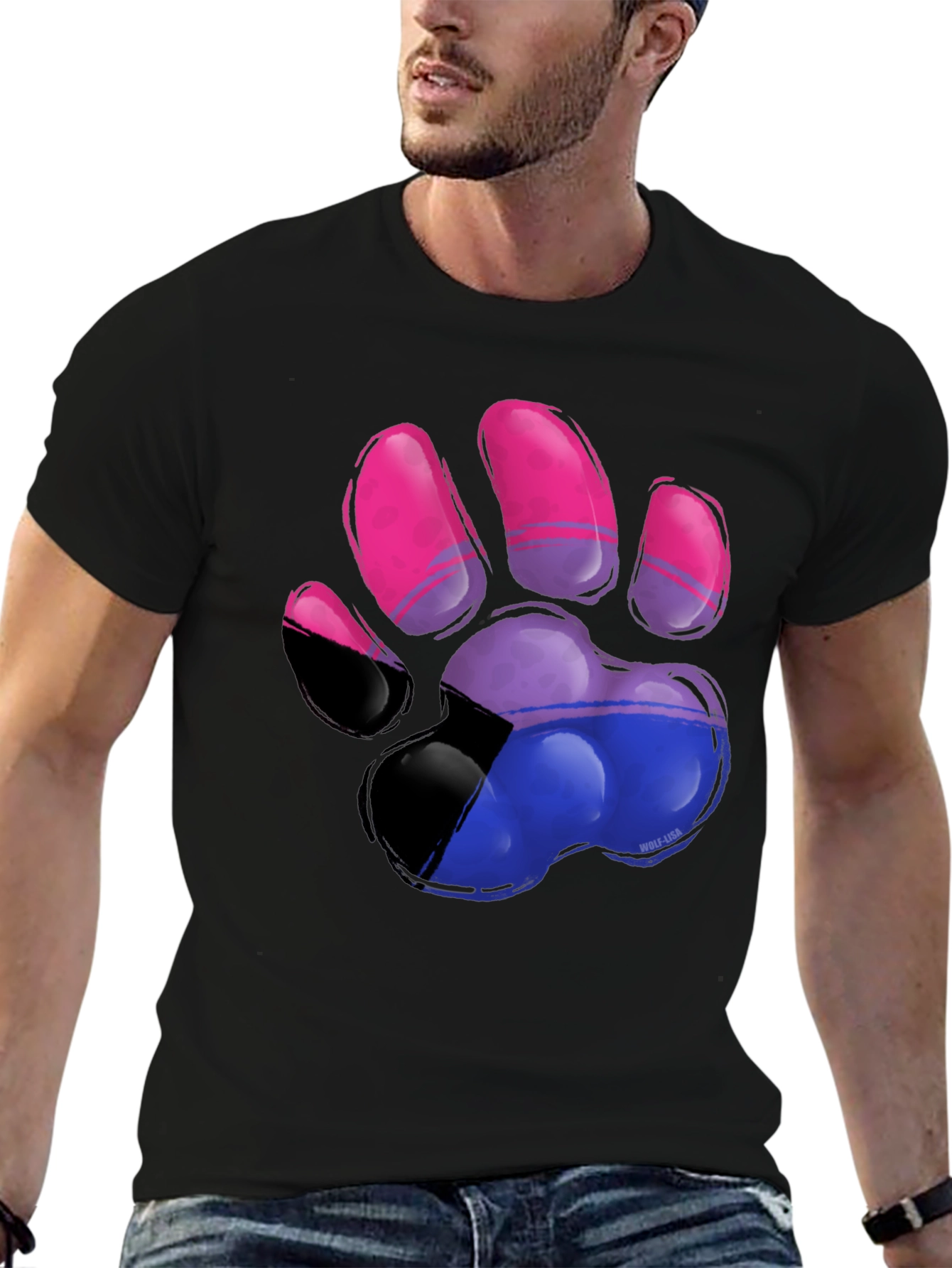Bisexual Pride Paw Print T-Shirt