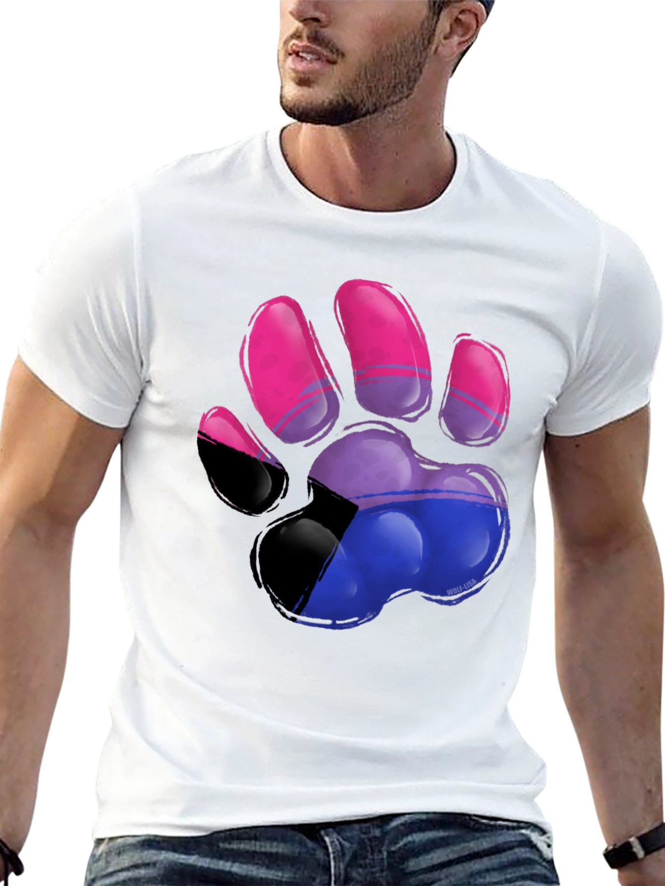Bisexual Pride Paw Print T-Shirt