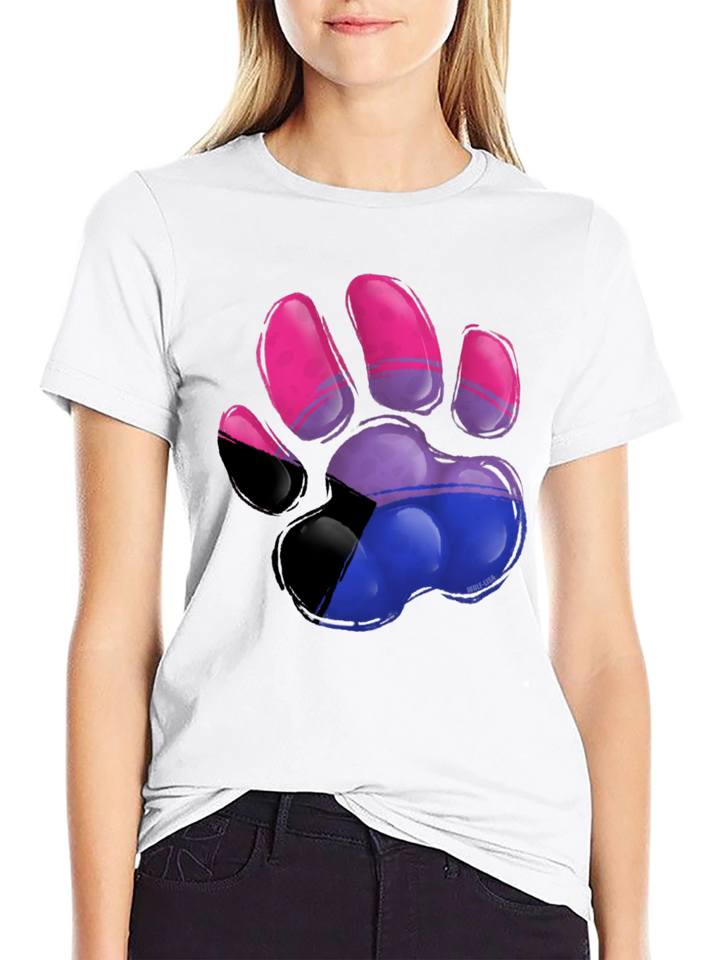 Bisexual Pride Paw Print T-Shirt